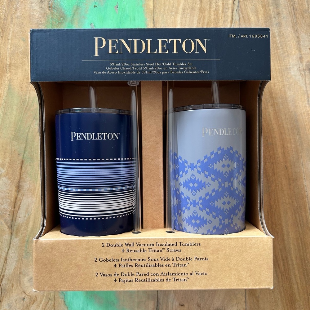 Pendleton Stainless Steal Hot/Cold Tumbler Set 20OZ- New in the box!